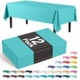 thumbnail image 1 of Exquisite 12 Pack Premium Rectangular Plastic Tablecloth Cover 54" x 108" - Aqua, 1 of 8
