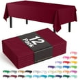 thumbnail image 1 of Exquisite 12 Pack Premium Rectangular Plastic Tablecloth Cover 54" x 108" - Burgundy, 1 of 7