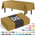 thumbnail image 1 of Exquisite 12 Pack Premium Rectangular Plastic Tablecloth Cover 54" x 108" - Gold, 1 of 7