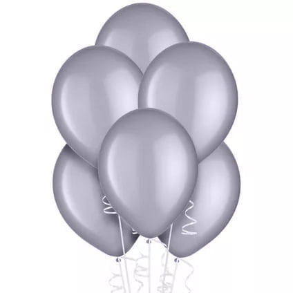 Exquisite 12" Silver Bulk Pack Latex Balloons | 72 Count