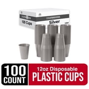 Silver Rimmed Plastic Cups