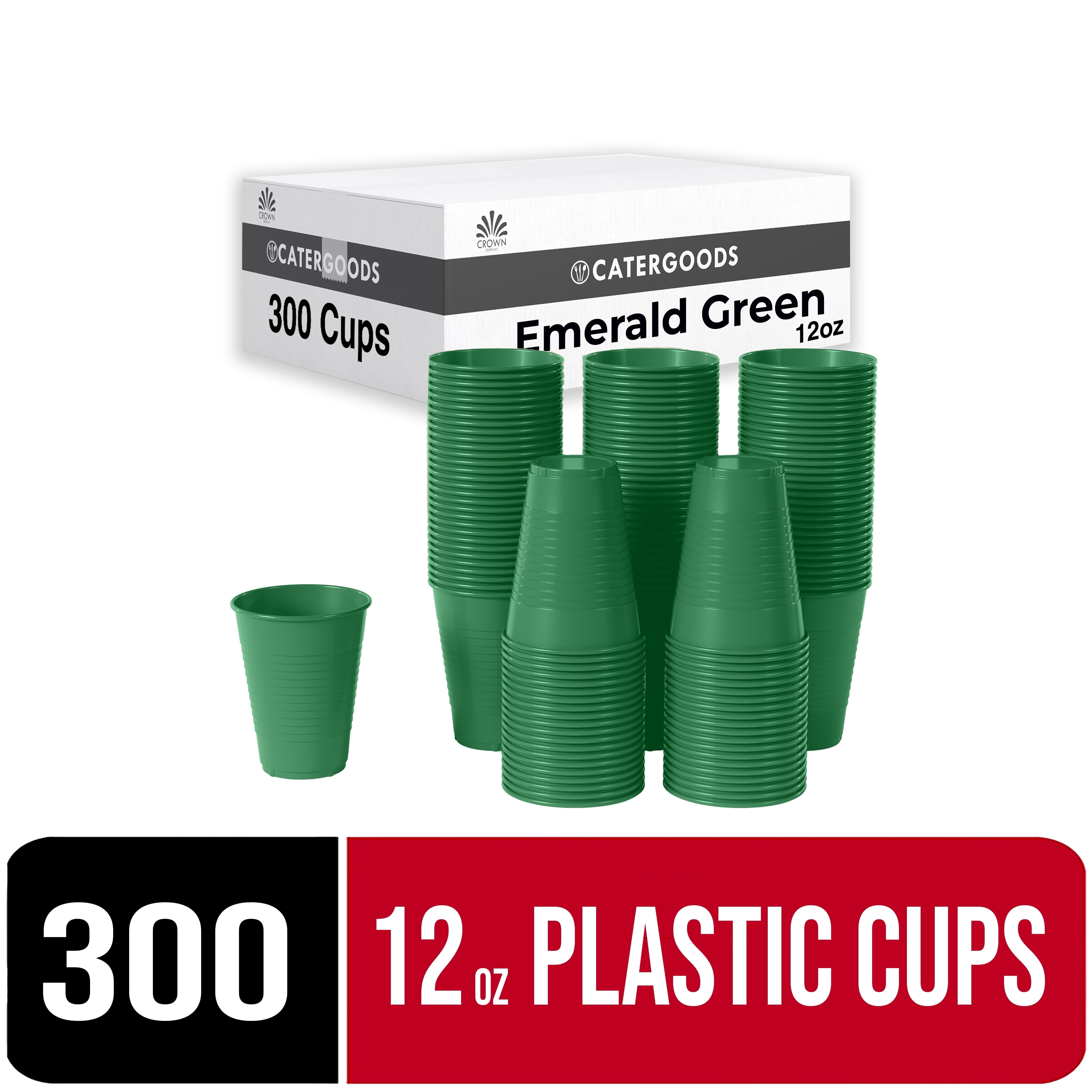 Exquisite 12 oz Disposable Cups - 300 Heavy Duty Plastic Cups