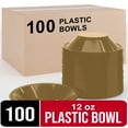 thumbnail image 1 of Exquisite 12 oz Disposable Party Bowls, Gold Plastic Bowls - 100 Count, 1 of 12