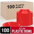 thumbnail image 1 of Exquisite 12 oz Red Plastic Disposable Party Bowls, 100 Count, 1 of 9