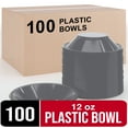 thumbnail image 1 of Exquisite 12 oz Silver Plastic Disposable Party Bowls, 100 Count, 1 of 12