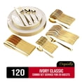 thumbnail image 1 of Exquisite Ivory Classic Disposable Dinnerware Combo Set, 120 Piece, Service for 20, 1 of 10