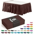 thumbnail image 1 of Exquisite 14 Ft. Brown Plastic Table Skirt - 6 Count, 1 of 6