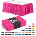 thumbnail image 1 of Exquisite 14 Ft. Hot Pink (Cerise) Plastic Table Skirt - 6 Count, 1 of 9