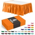 thumbnail image 1 of Exquisite 14 Ft. Orange Plastic Table Skirt - 6 Count, 1 of 6