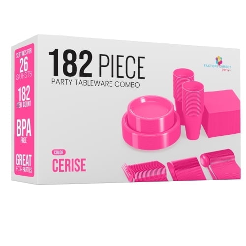 Exquisite 182 Piece Combo Set - Service For 26 - Cerise