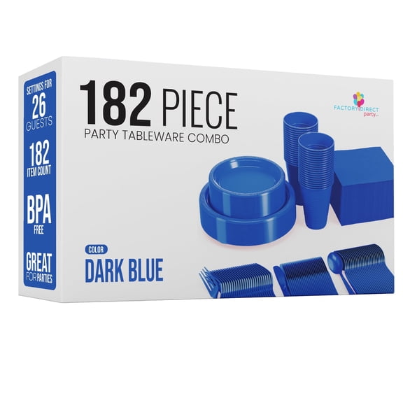 Exquisite 182 Piece Combo Set - Service For 26 - Dark Blue