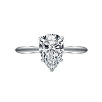 Exquisite 2 Carat Lab Created Moissanite Engagement Rings for Women Pear Cut D Color VVS1 925 Sterling Silver Diamond Rings Ideal Choice for Couple Parties Date Travel