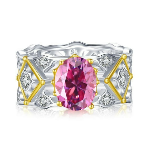 Exquisite 2 Carat Women Moissanite Rings Oval Cut D Color VVS1 S925 Sterling Silver Lab Created Diamond Wedding Bands Ideal Choice for Couple Parties Date Travel