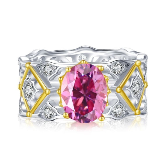 Exquisite 2 Carat Women Moissanite Rings Oval Cut D Color VVS1 S925 Sterling Silver Lab Created Diamond Wedding Bands Ideal Choice for Couple Parties Date Travel