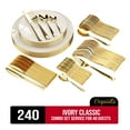 thumbnail image 1 of Exquisite 240 Piece Ivory Classic Plastic Combo Set | Serves 40 Guests, 1 of 4