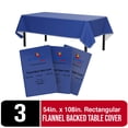 thumbnail image 1 of Exquisite 3 Count 54" x 108" Dark Blue Rectangular Flannel Backed Table Cover, 1 of 10