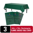 thumbnail image 1 of Exquisite 3 Count 54" x 70" Dark Green Rectangular Flannel Backed Table Cover, 1 of 9