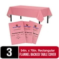 thumbnail image 1 of Exquisite 3 Count 54 x 70 Inch. Pink Rectangular Flannel Backed Table Cover, 1 of 9
