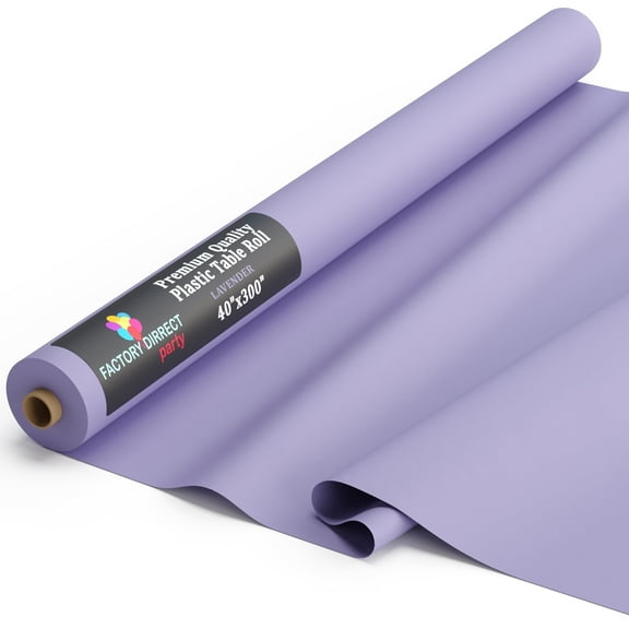 Exquisite 300 ft. x 40 in. Lavender Plastic Tablecloth Rolls - Disposable Table Cover Rolls