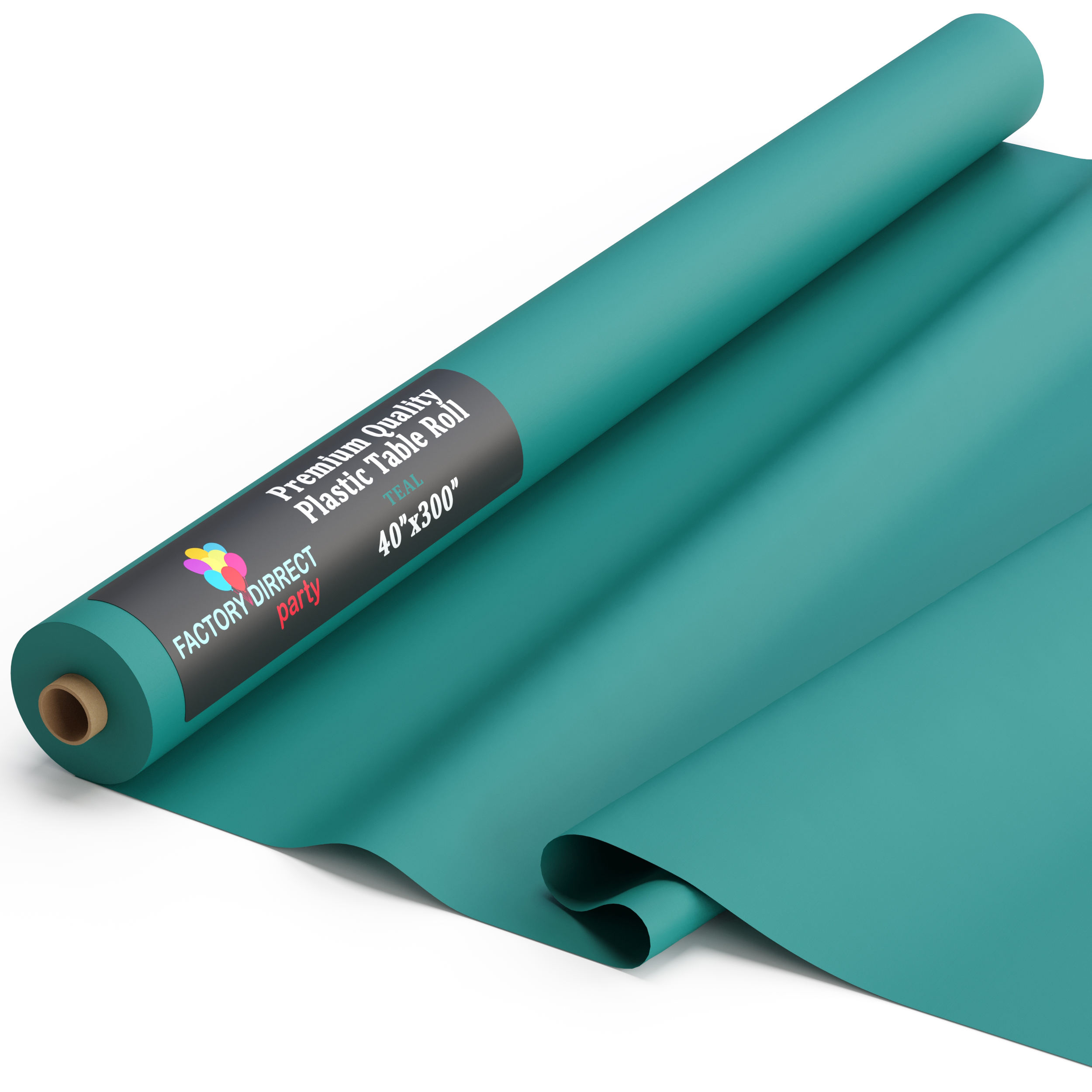 Exquisite 300 ft. x 40 in. Teal Plastic Tablecloth Rolls Disposable