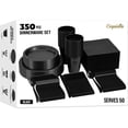 thumbnail image 1 of Exquisite 350 Piece Black Plastic Disposable Party Plates & Tableware Combo Set, 1 of 7
