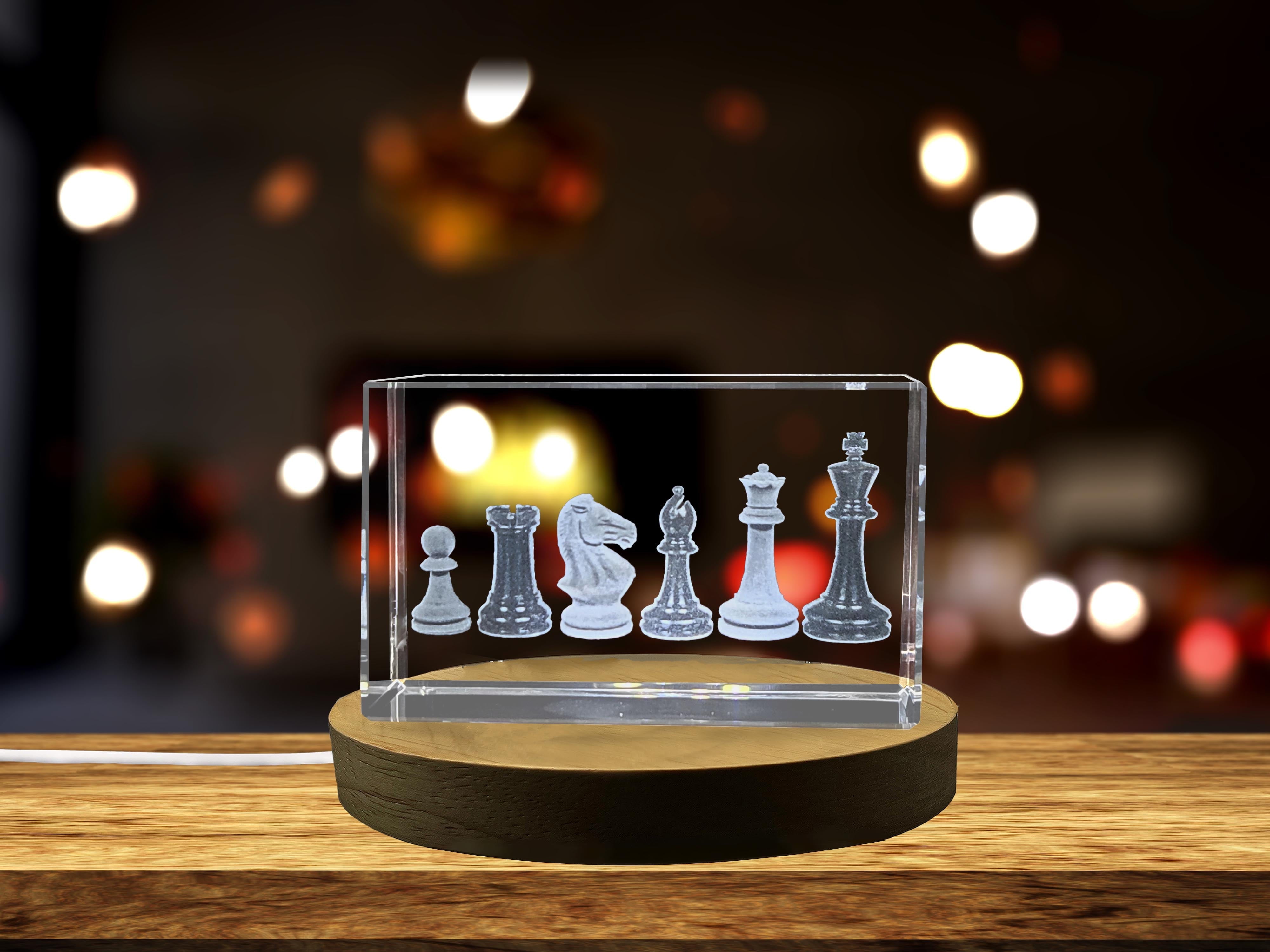 Exquisite 3D Engraved Crystal Chess Set Gift for Chess Enthusiast ...