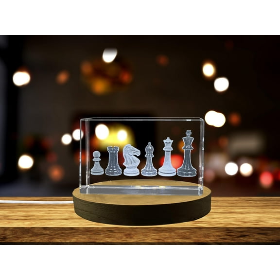 Exquisite 3D Engraved Crystal Chess Set Gift for Chess Enthusiast