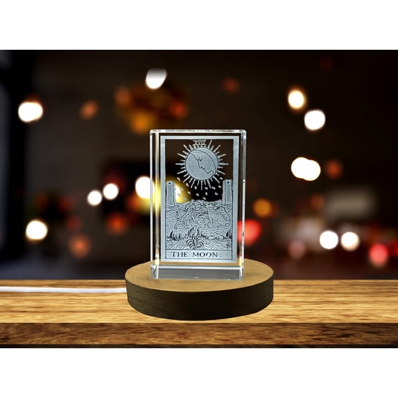 Exquisite 3D Engraved Crystal Sculpture of The Moon