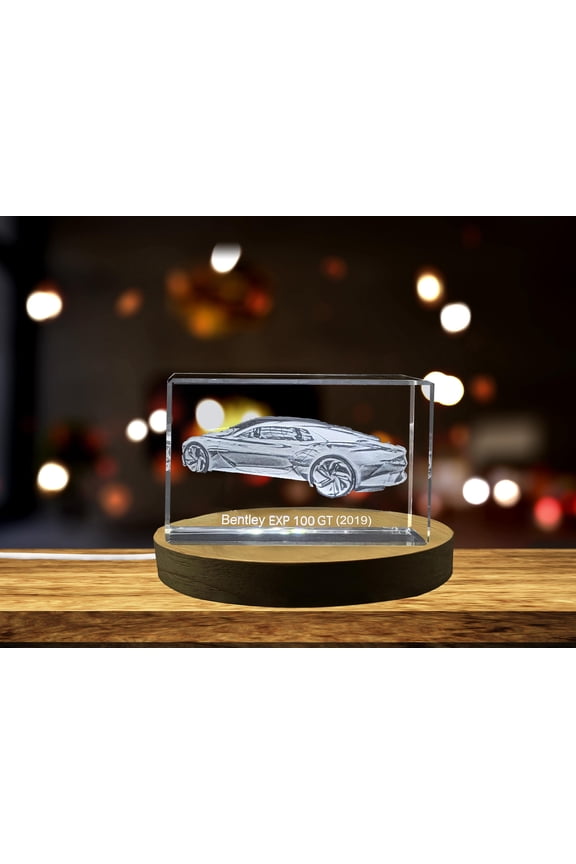 Exquisite 3D Engraved Crystal of the 2019 Bentley EXP 100 GT Concept Supercar