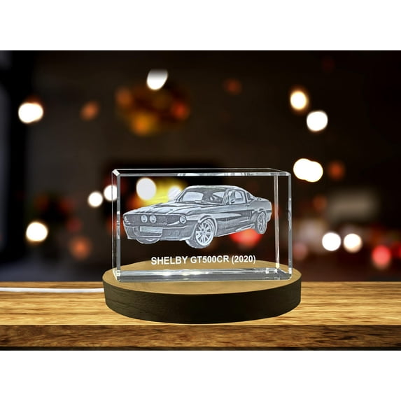 Exquisite 3D Engraved Crystal of the 2020 Shelby GT500CR Supercar