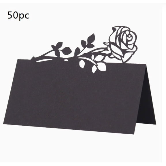 Exquisite 3D Rose Place Cards - Custom Handwritten Name Cards for Weddings, Valentine's Day & Special Events