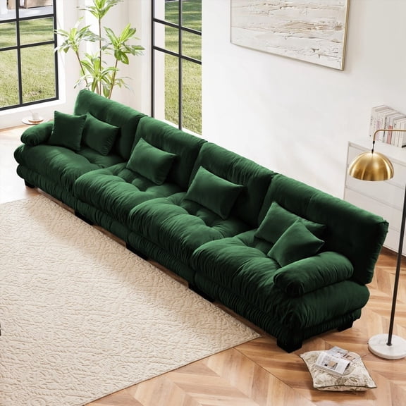 Exquisite 4-Seater Sectional Sofa in Chenille - Deep Seat & Supportive Bolsters for All Seasons