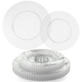 thumbnail image 1 of Exquisite 40-Piece Fancy Disposable Party Plate Set - Crystal Clear Design, 1 of 6