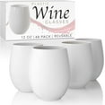 thumbnail image 1 of Exquisite 48 Pcs Unbreakable Stemless Plastic Wine Glasses Disposable Wine Glasses Stemless 12 Oz White Plastic Cocktail Cups White Party Cups Disposable Cocktail Glass Weddings & Events, 1 of 6