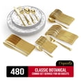 thumbnail image 1 of Exquisite 480 Piece Classic Botanical Plastic Combo Set | Serves 80 Guests, 1 of 4