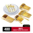 thumbnail image 1 of Exquisite 480 Piece White Plastic Combo Set | Serves 80 Guests, 1 of 4