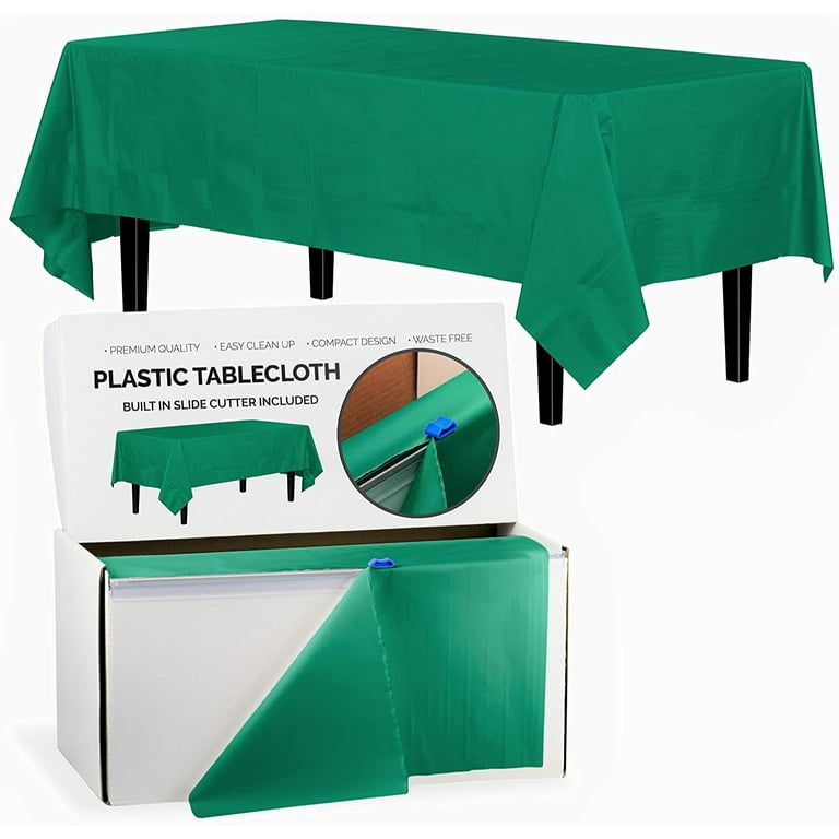 Exquisite 54 Inch. x 100 Ft. Emerald Green Plastic Tablecloth Roll