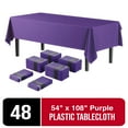 thumbnail image 1 of Exquisite 54" X 108" Purple Disposable Tablecloths Plastic Tablecovers - 48 Pack, 1 of 9