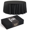 thumbnail image 1 of Exquisite 6-Pack Black Plastic Disposable 120-Inch Round Tablecloths for Parties, 1 of 6