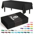 thumbnail image 1 of Exquisite 6 Pack Premium Rectangular Plastic Tablecloth Cover 54" x 108" - Black, 1 of 9
