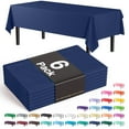 thumbnail image 1 of Exquisite 6 Pack Premium Rectangular Plastic Tablecloth Cover 54" x 108" - Navy Blue, 1 of 6