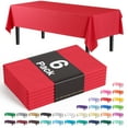 thumbnail image 1 of Exquisite 6 Pack Premium Rectangular Plastic Tablecloth Cover 54" x 108" - Red, 1 of 10