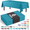 thumbnail image 1 of Exquisite 6 Pack Premium Rectangular Plastic Tablecloth Cover 54" x 108" - Turquoise, 1 of 8