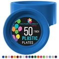 thumbnail image 1 of Exquisite Blue 7" Heavy Duty 350 GSM Disposable Plastic Party Plates - 50 Count, 1 of 10