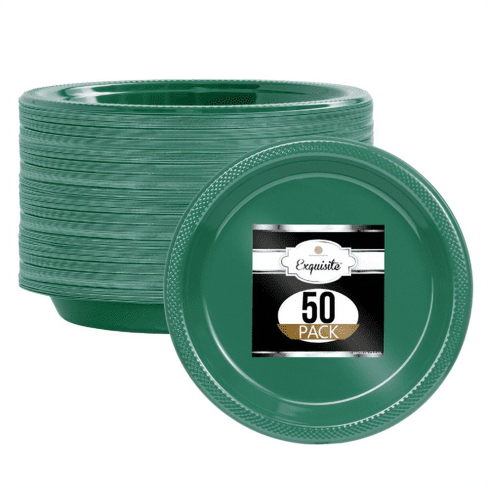 Exquisite 50 Count - Emerald Green 12 Oz Plastic Cups Disposable Party Cups  - Emerald Green Plastic Tumblers For All Occasions With 50 Emerald Green