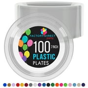 Exquisite Clear 7 Heavy Duty 350 GSM Plate Party Plastic Plates - 100 Count