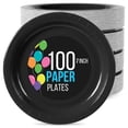 thumbnail image 1 of Exquisite 7" Paper Plates - 100 Disposable Plates - Black, 1 of 4