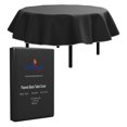 thumbnail image 1 of Exquisite 70-inch Round Flannel Backed Waterproof Vinyl Black Tablecloth, 1 of 9