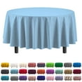 thumbnail image 1 of Exquisite 84" Round Tablecloth Cover - Light Blue Disposable Plastic Tablecloth - Heavy Duty Premium Plastic Disposable Table Cloth Round, 1ct, 1 of 5