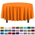 thumbnail image 1 of Exquisite 84" Round Tablecloth Cover - Orange Disposable Plastic Tablecloth - Heavy Duty Premium Plastic Disposable Table Cloth Round, 1 Count, 1 of 5